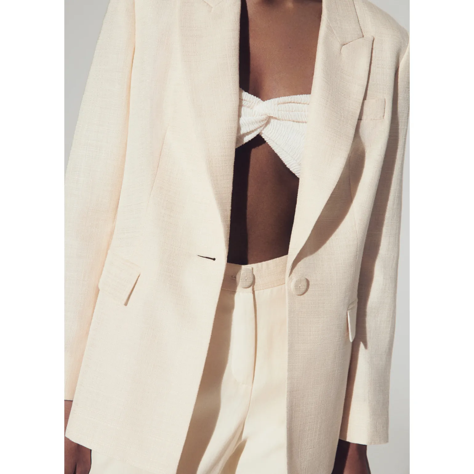 Blazer met fijne textuur