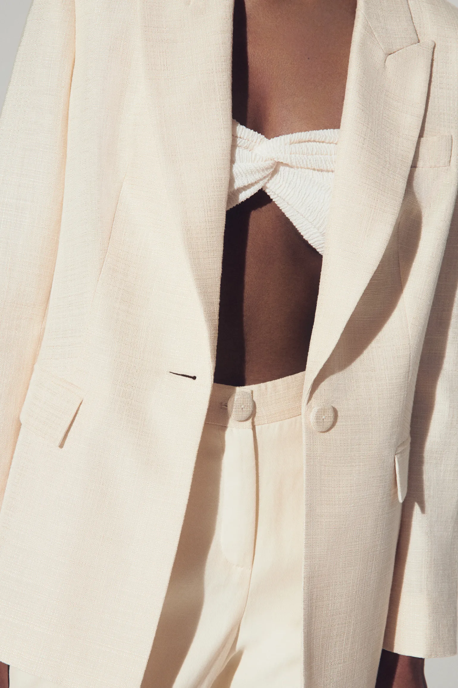 Blazer met fijne textuur