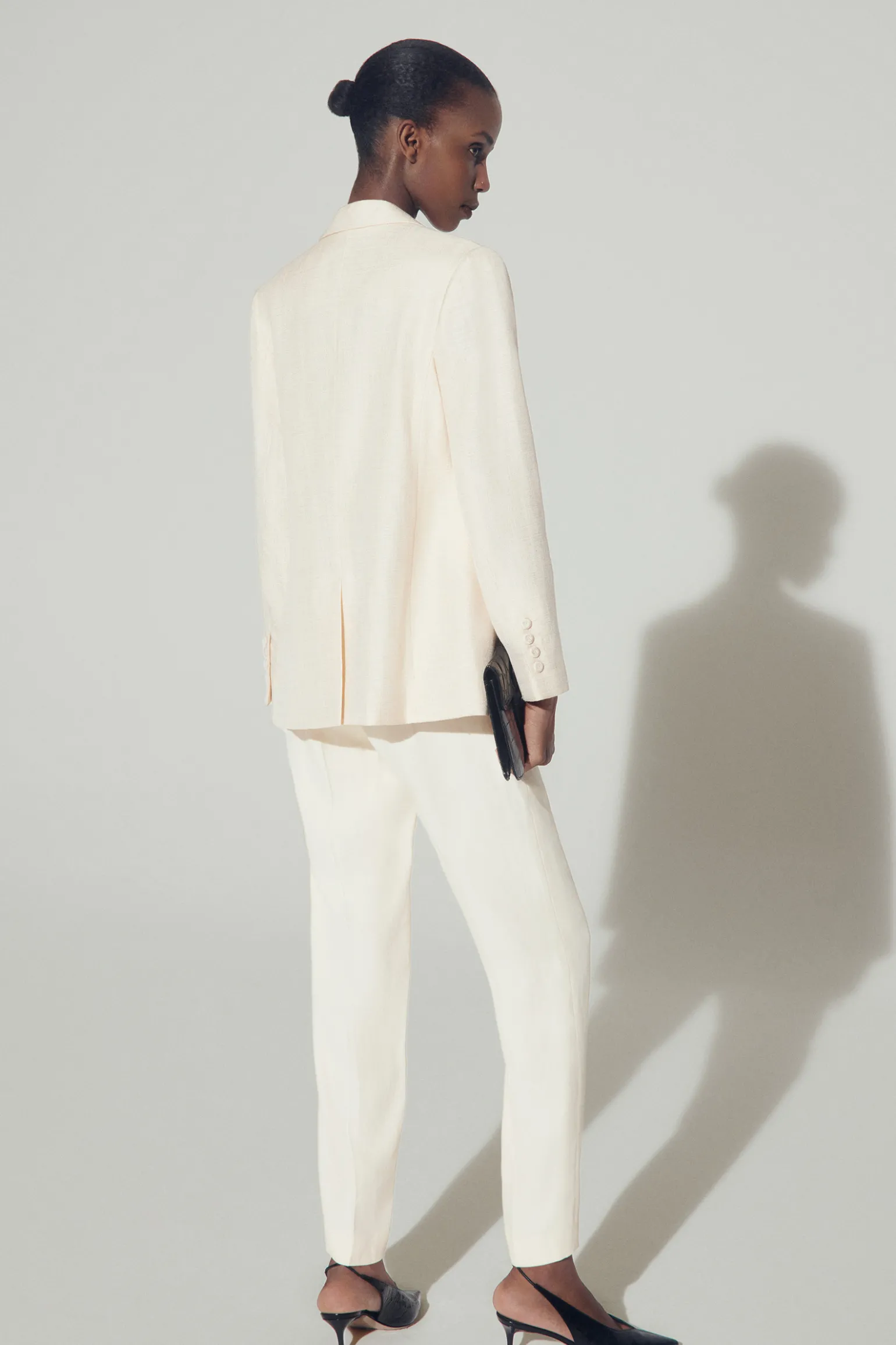 Blazer met fijne textuur