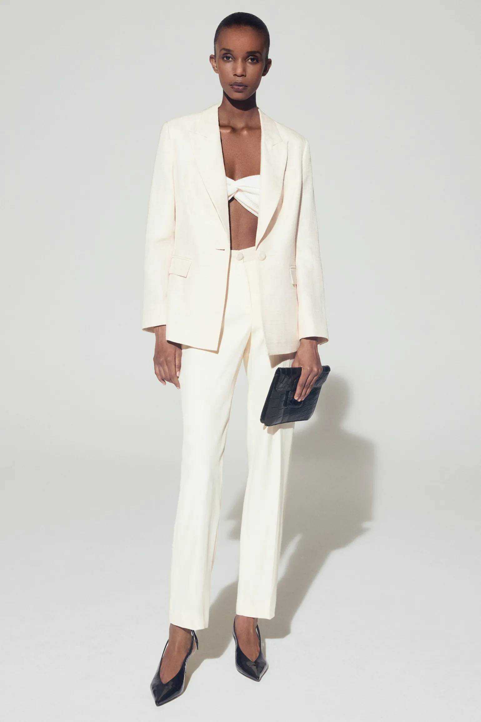 Blazer met fijne textuur