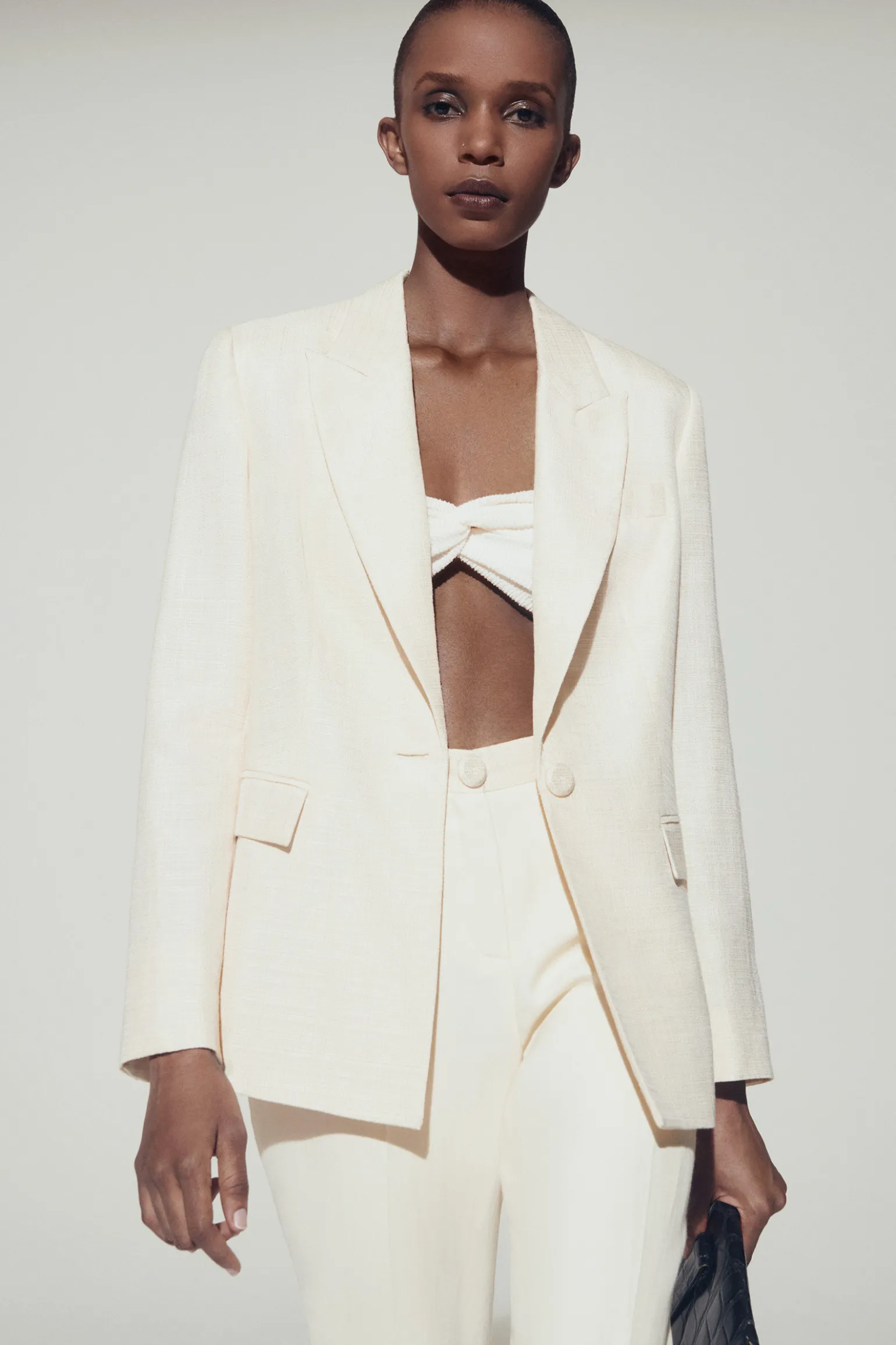 Blazer met fijne textuur