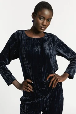 Blouse in crushed fluweel