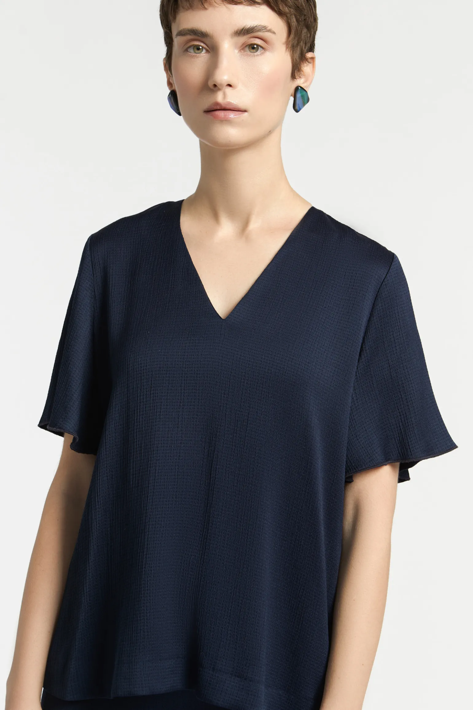 Blouse met korte mouwen