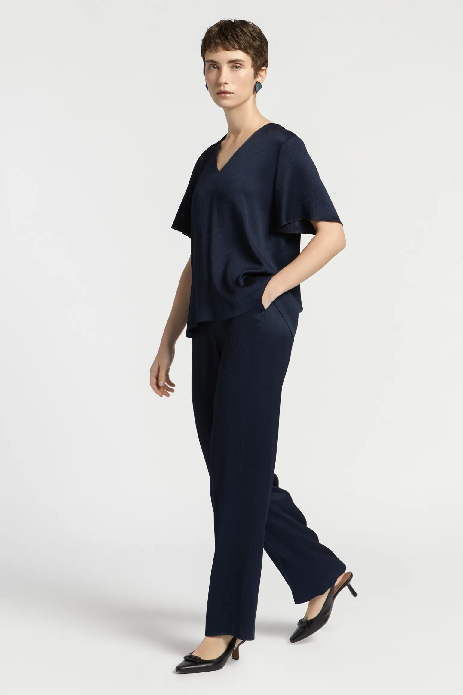 Blouse met korte mouwen