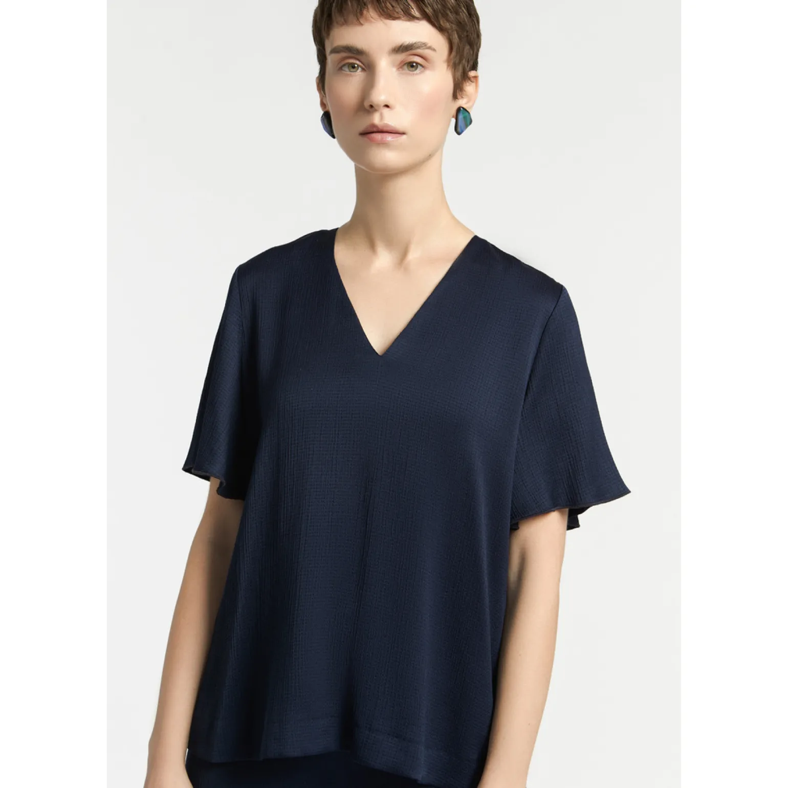 Blouse met korte mouwen