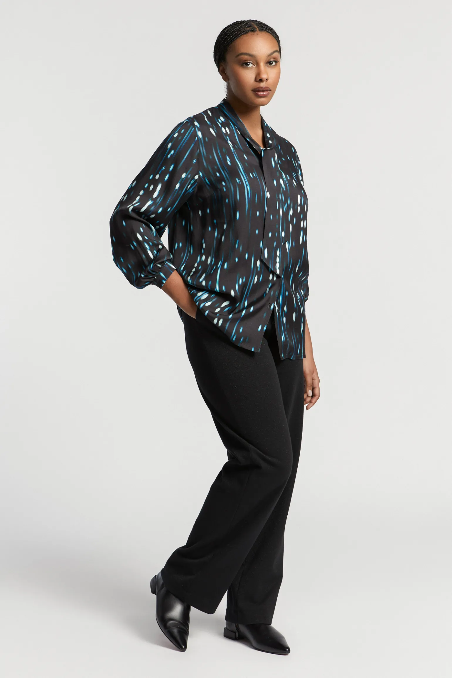 Blouse met winterse print