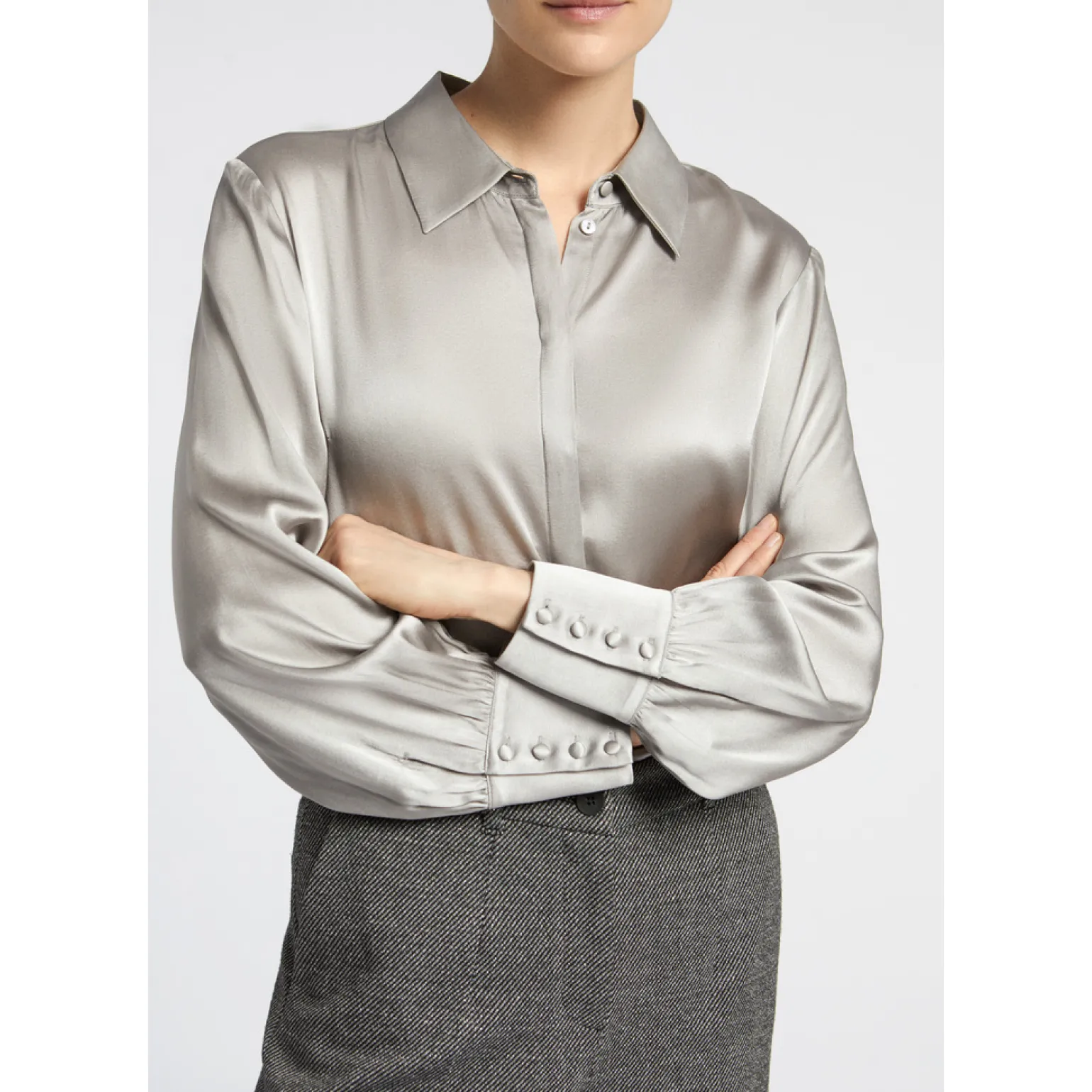 Blouse met zijde