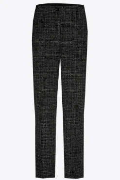 Bouclette broek met smalle pijpen