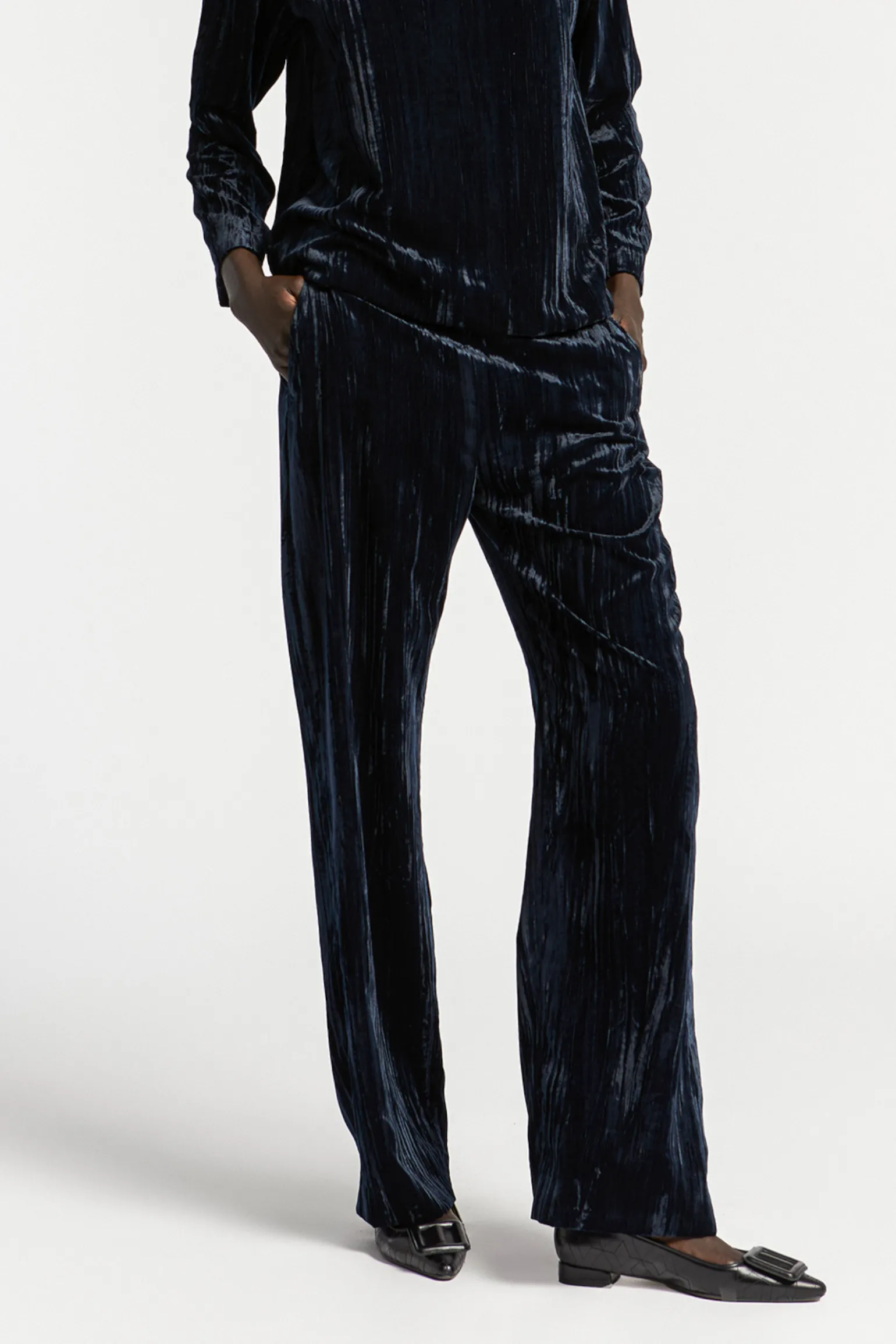 Broek in crushed velvet