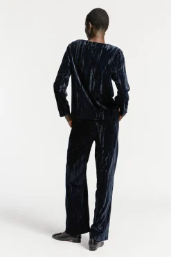 Broek in crushed velvet