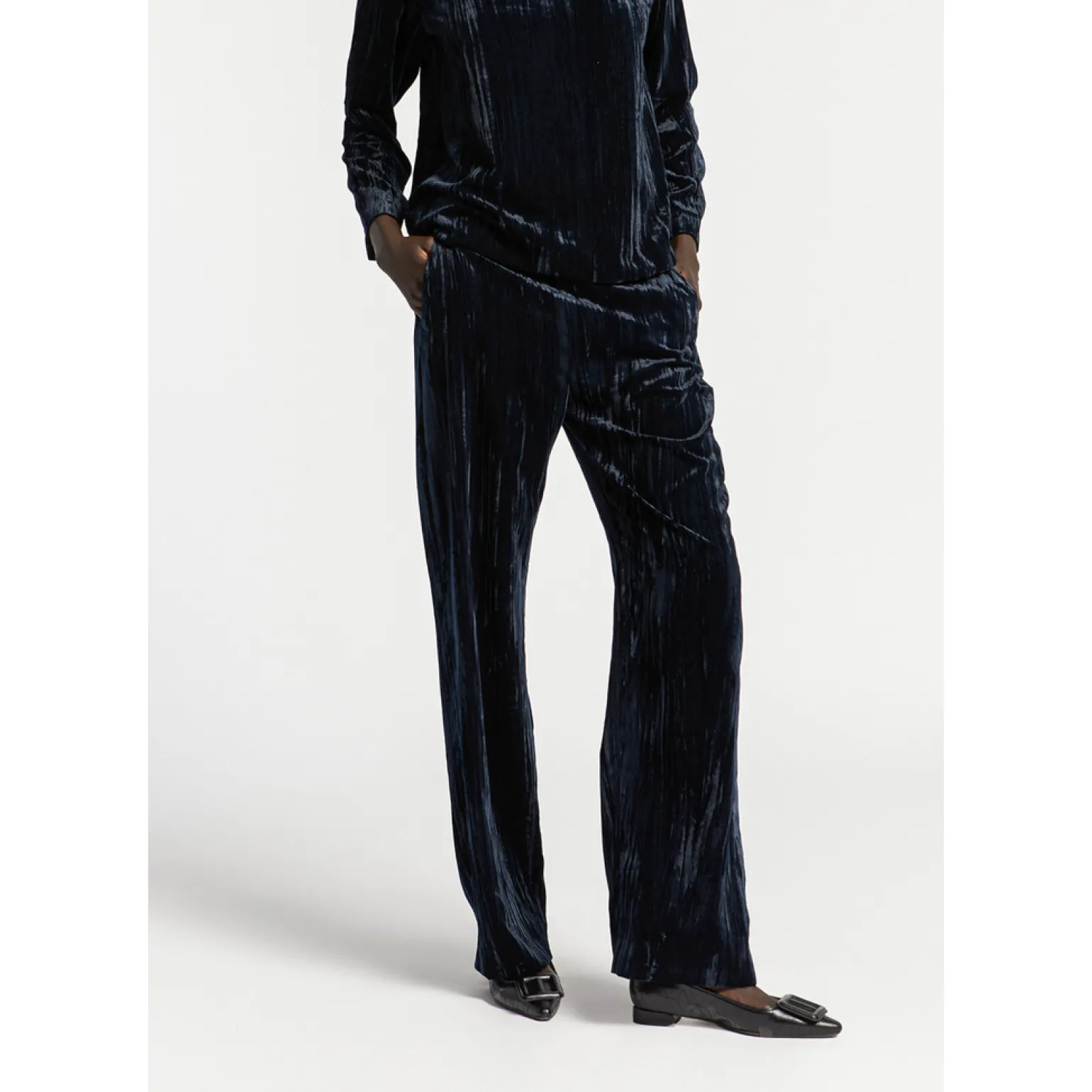 Broek in crushed velvet