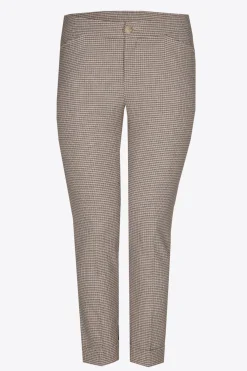Broek met fijne ruitenprint