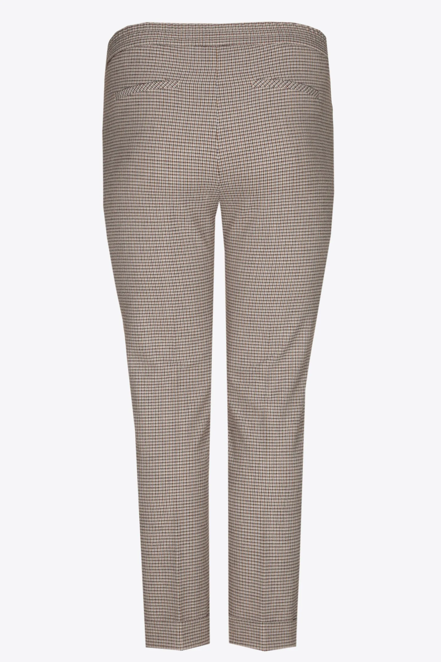 Broek met fijne ruitenprint