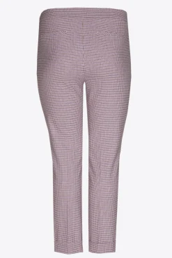 Broek met fijne ruitenprint