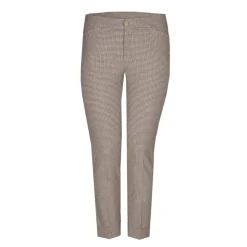 Broek met fijne ruitenprint