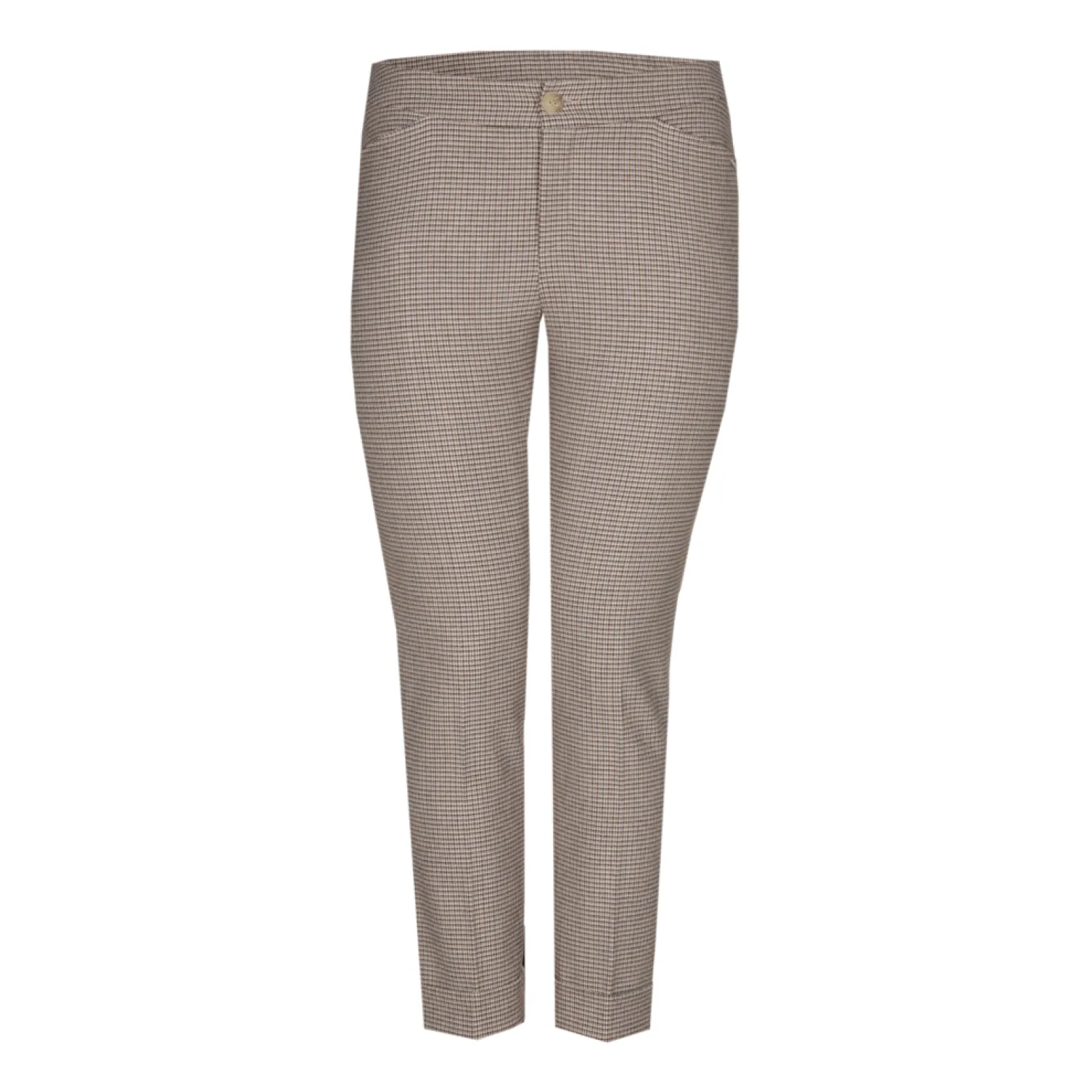 Broek met fijne ruitenprint