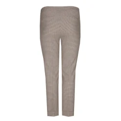 Broek met fijne ruitenprint
