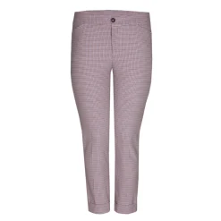 Broek met fijne ruitenprint