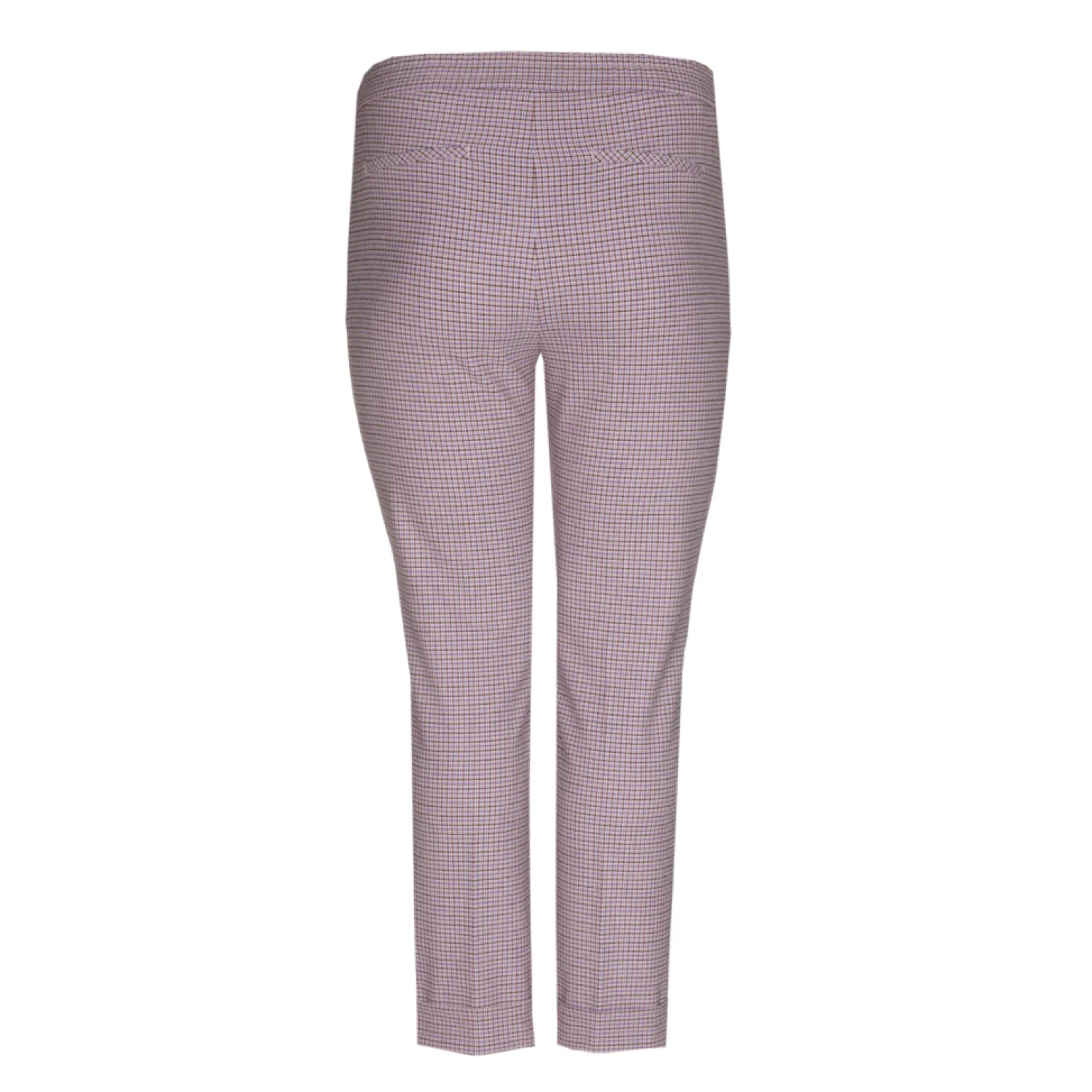 Broek met fijne ruitenprint