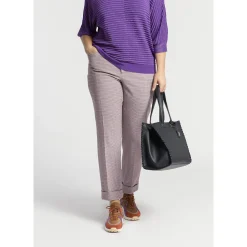 Broek met fijne ruitenprint