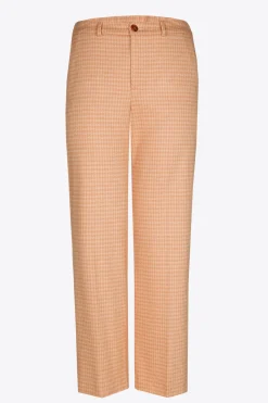 Broek met pied-de-poule print
