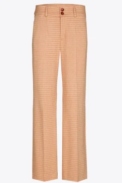 Broek met pied-de-poule print