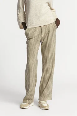 Broek met pied-de-poule print