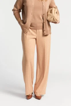 Broek met pied-de-poule print
