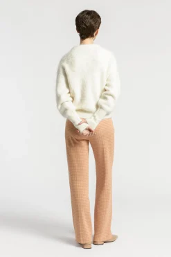 Broek met pied-de-poule print