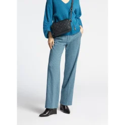 Broek met pied-de-poule print
