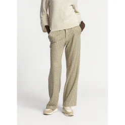 Broek met pied-de-poule print
