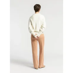 Broek met pied-de-poule print