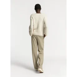 Broek met pied-de-poule print