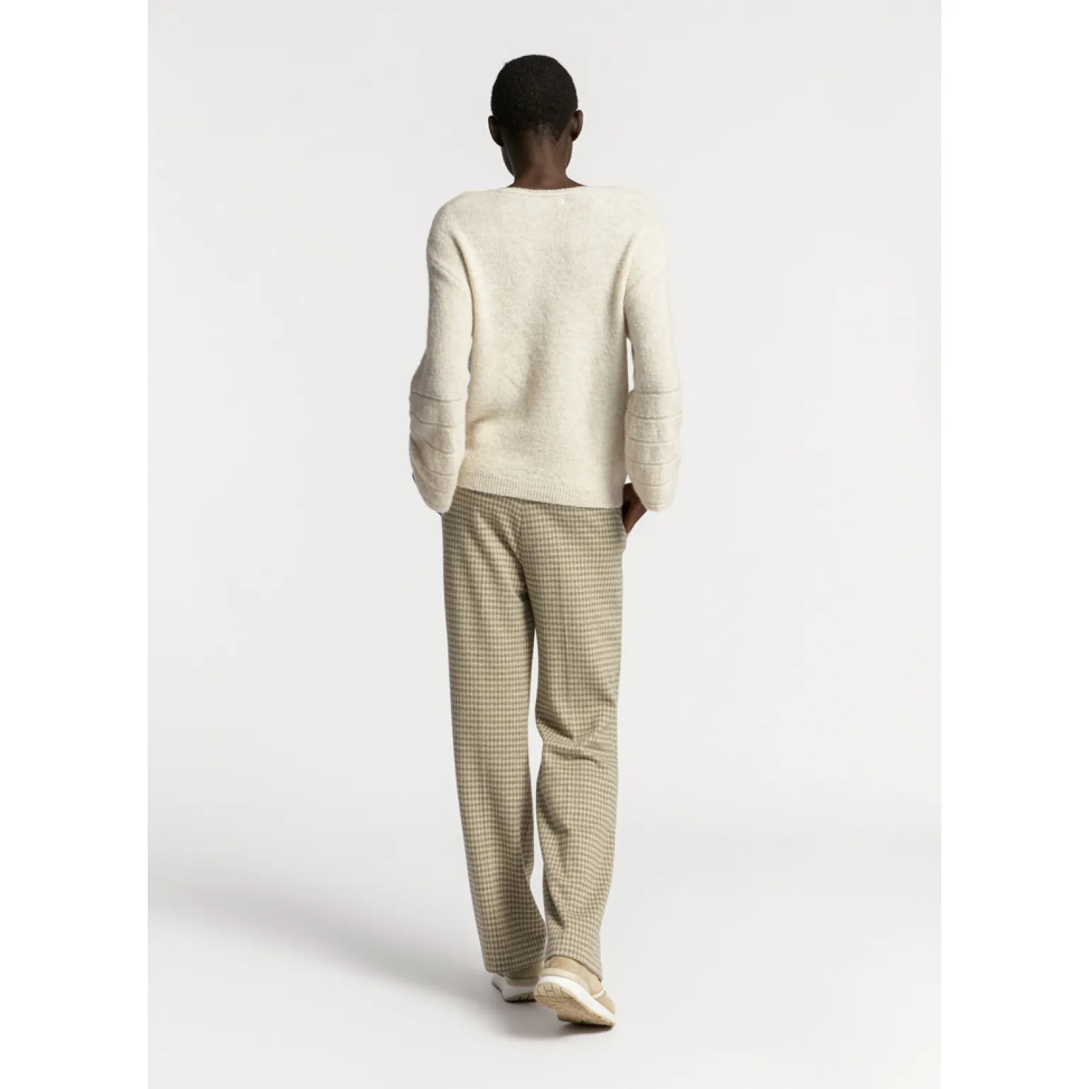 Broek met pied-de-poule print