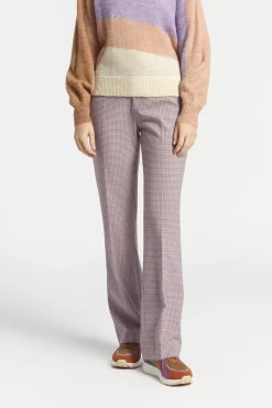 Broek met subtiele ruitenprint