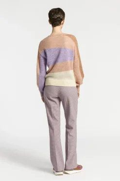 Broek met subtiele ruitenprint