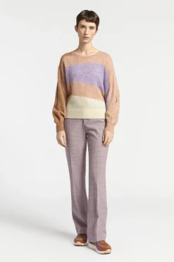 Broek met subtiele ruitenprint