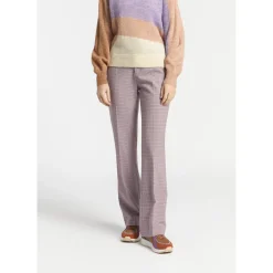 Broek met subtiele ruitenprint