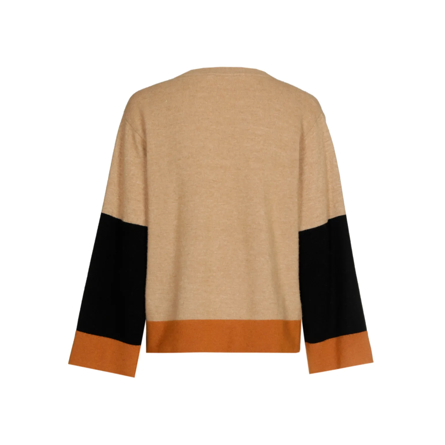 Colorblock pull met V-hals