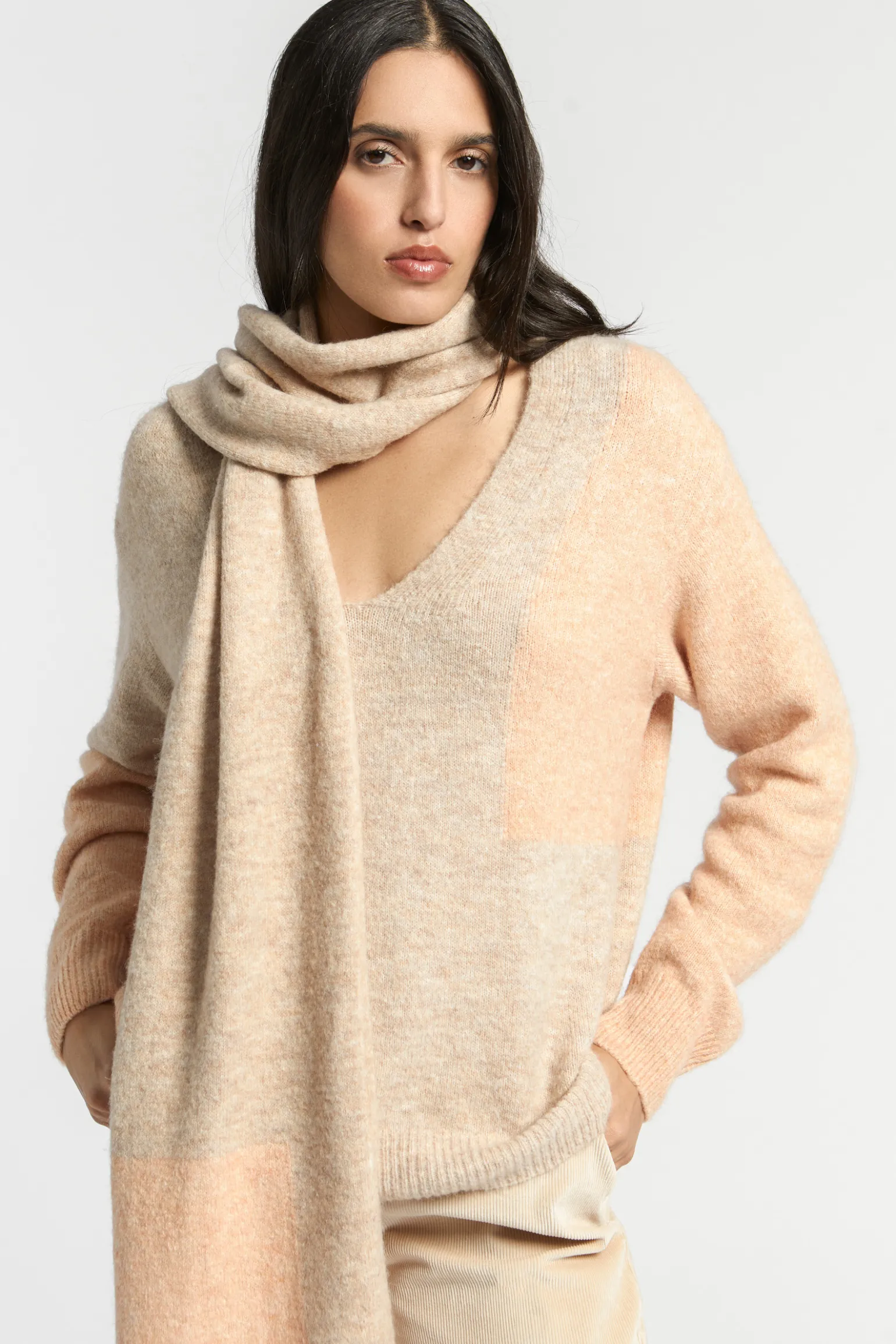 Colorblock trui van wolmix