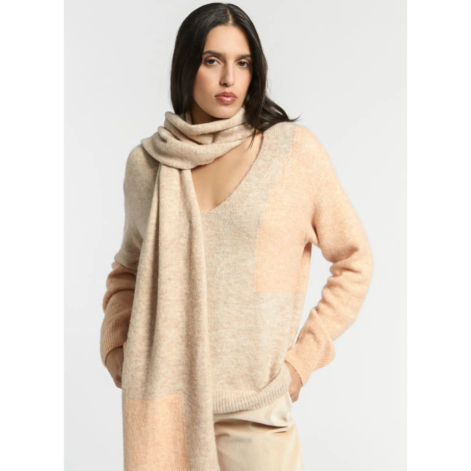 Colorblock trui van wolmix