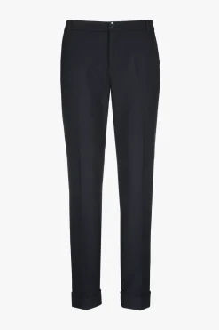 Donkerblauwe chino broek met omslag