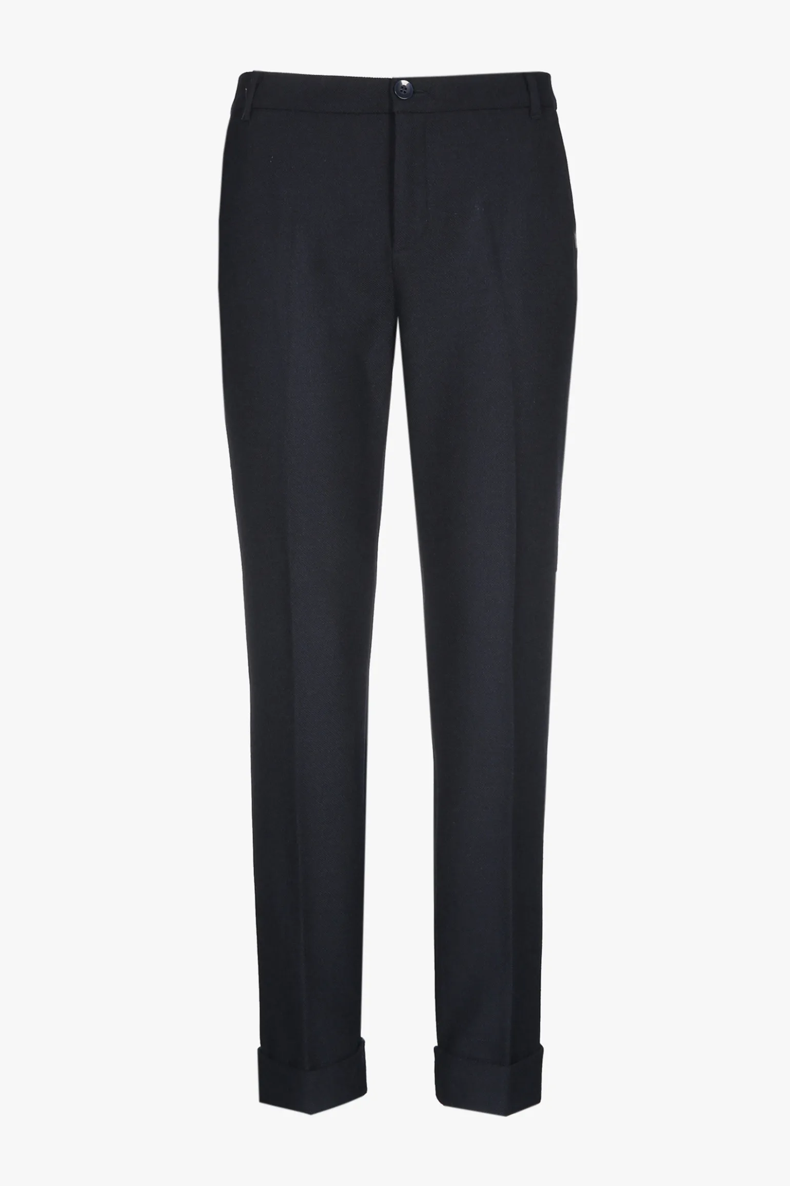 Donkerblauwe chino broek met omslag