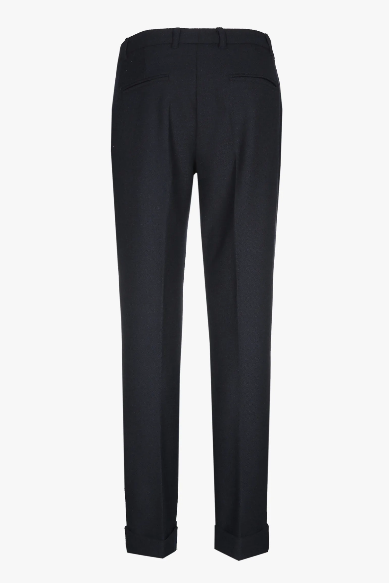 Donkerblauwe chino broek met omslag