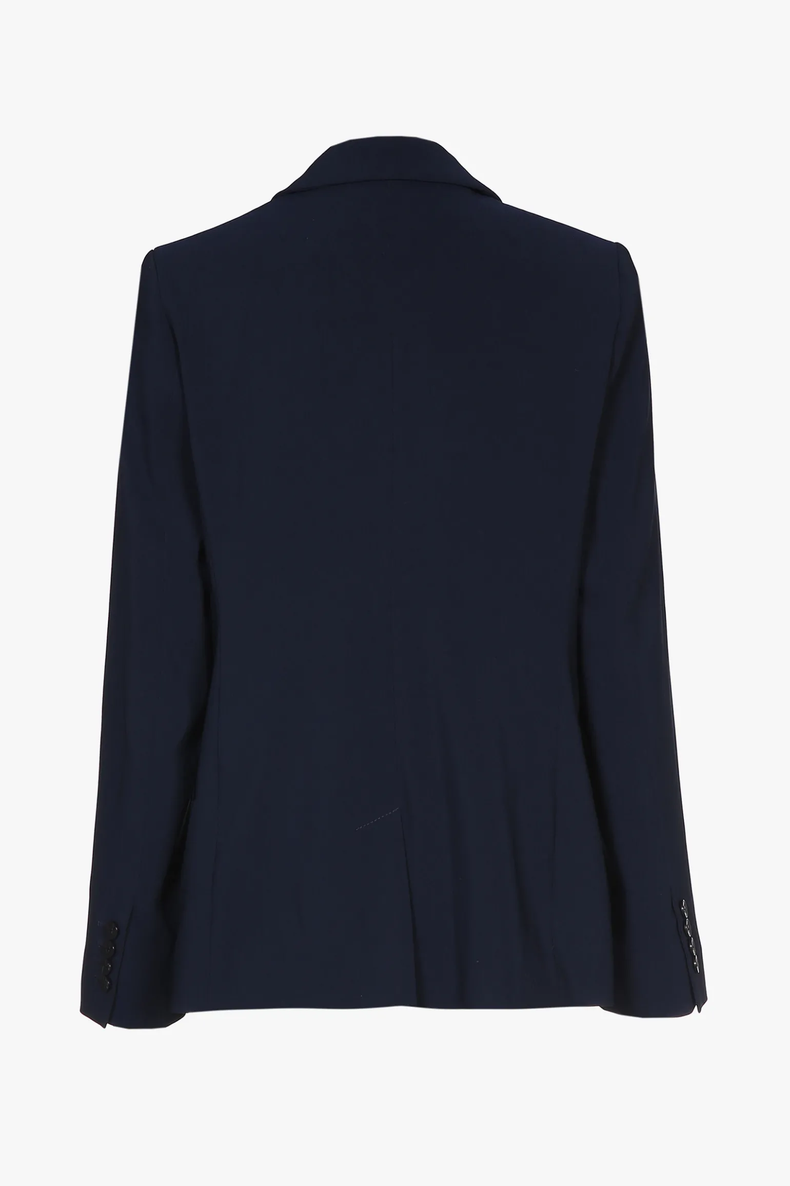 Donkerblauwe getailleerde, kreukvrije blazer