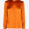 Effen blouse met zijde
