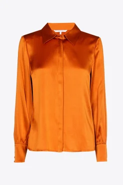 Effen blouse met zijde