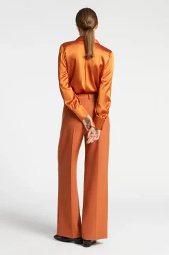 Effen blouse met zijde