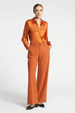 Effen blouse met zijde