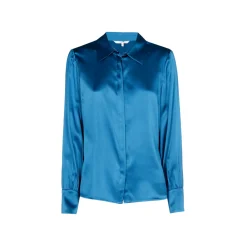 Effen blouse met zijde
